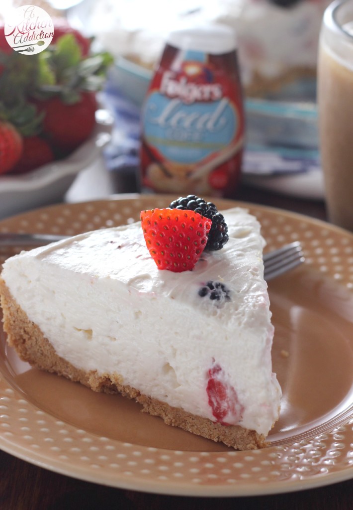 No Bake Berry Cream Pie Recipe from A Kitchen Addiction #myicedcafe