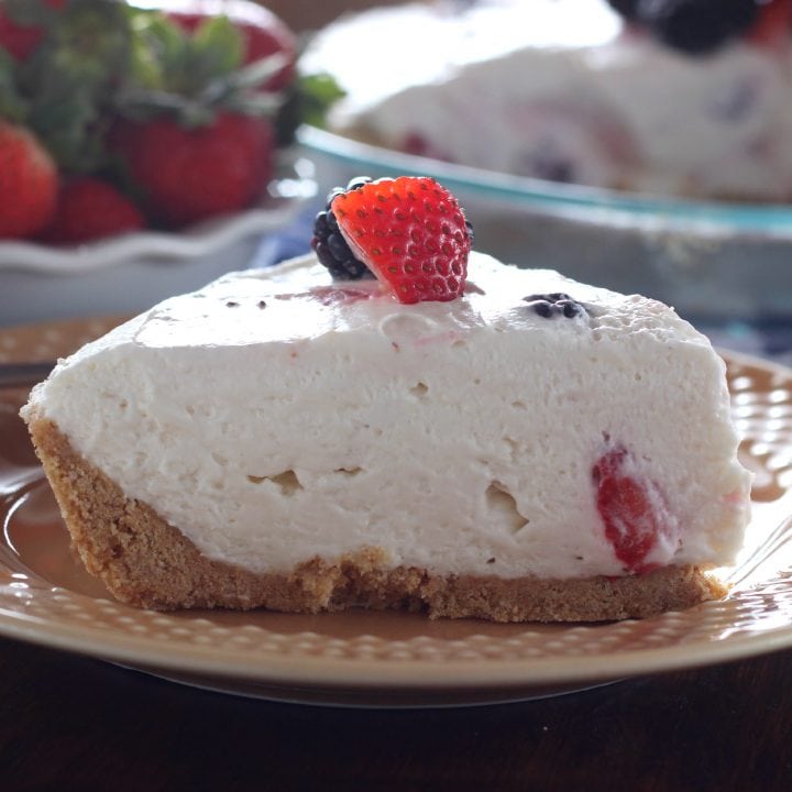 Easy No Bake Berry Cream Pie l www.a-kitchen-addiction.com