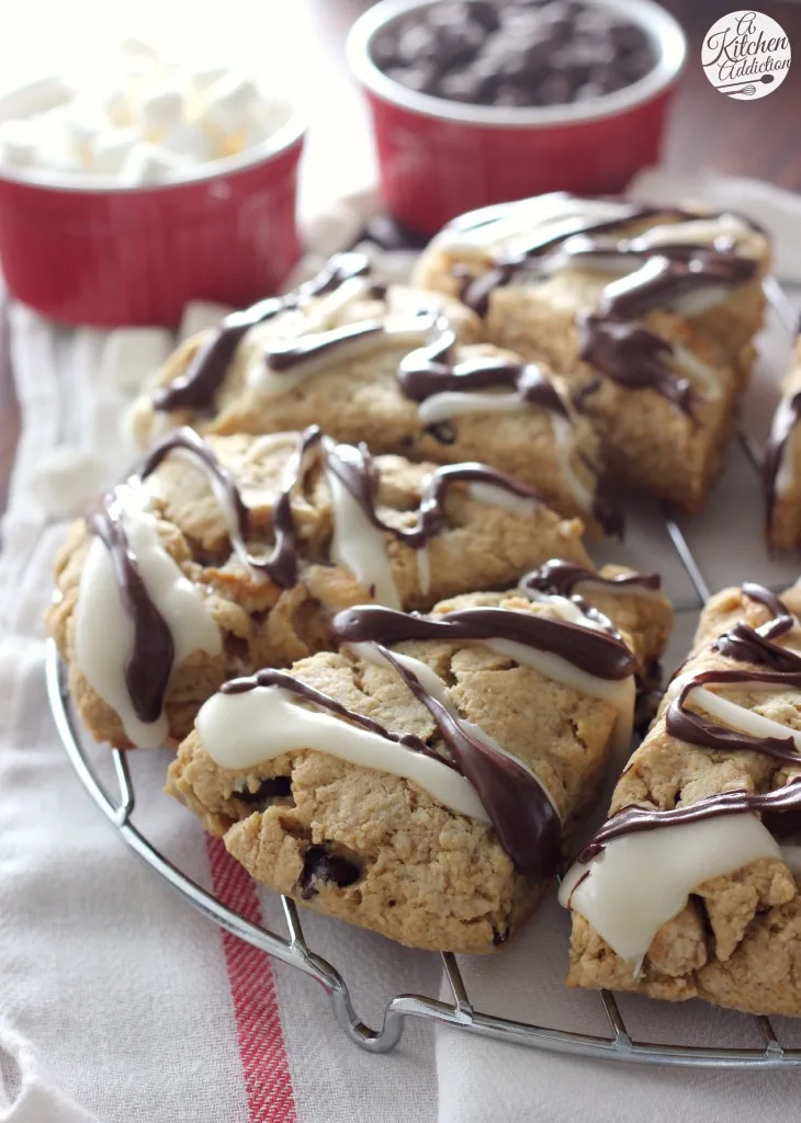 Peanut Butter S'mores Scones Recipe l www.a-kitchen-addiction.com