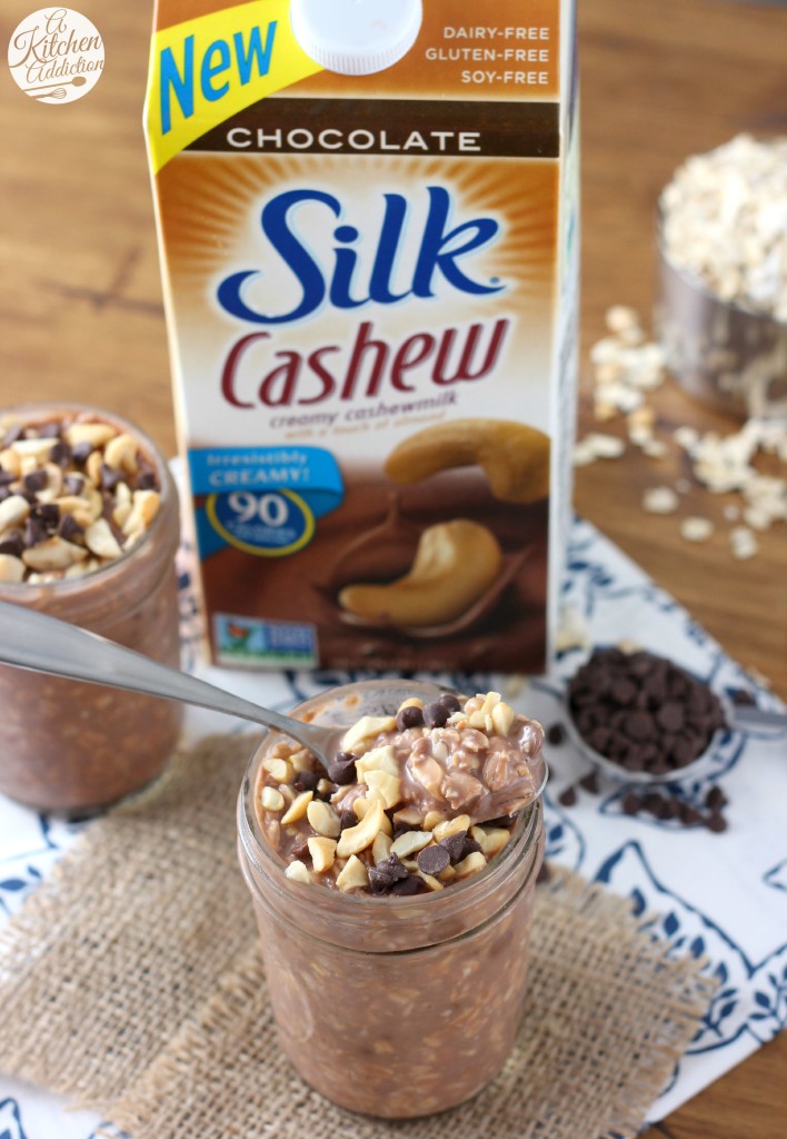 Quick and Easy Double Chocolate Cashew Overnight Oats from A Kitchen Addiction