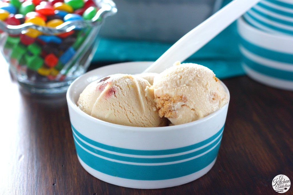 Peanut Butter Monster Cookie Dough Ice Cream Recipe l www.a-kitchen-addiction.com