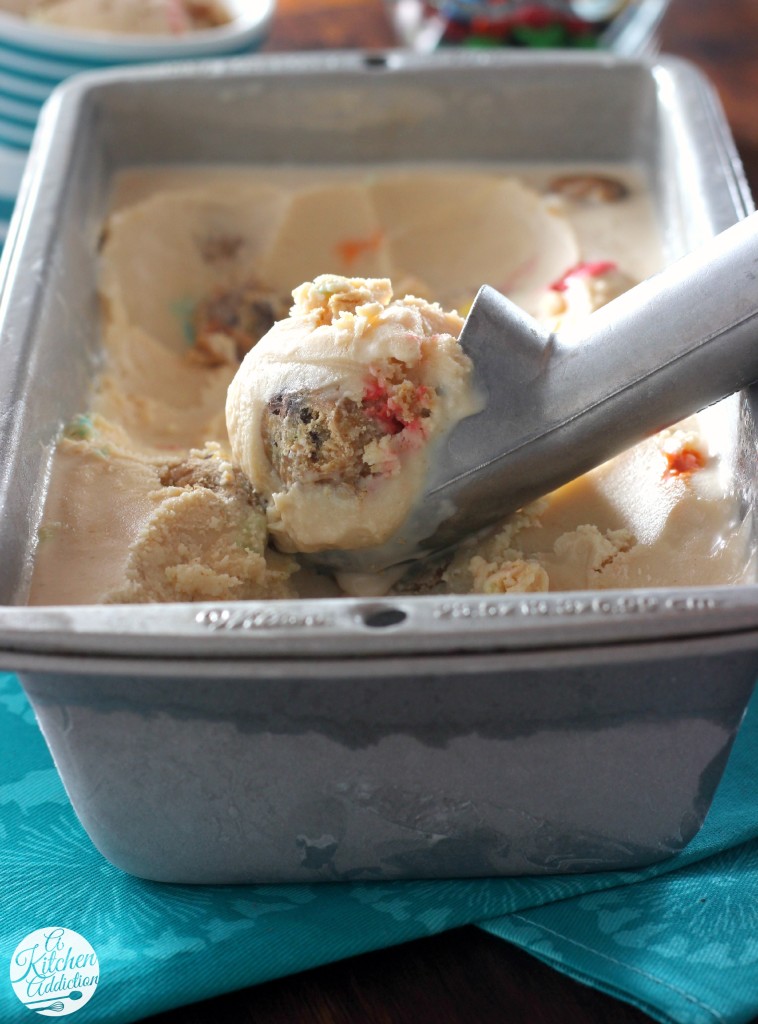 Homemade Peanut Butter Monster Cookie Dough Ice Cream from A Kitchen Addiction