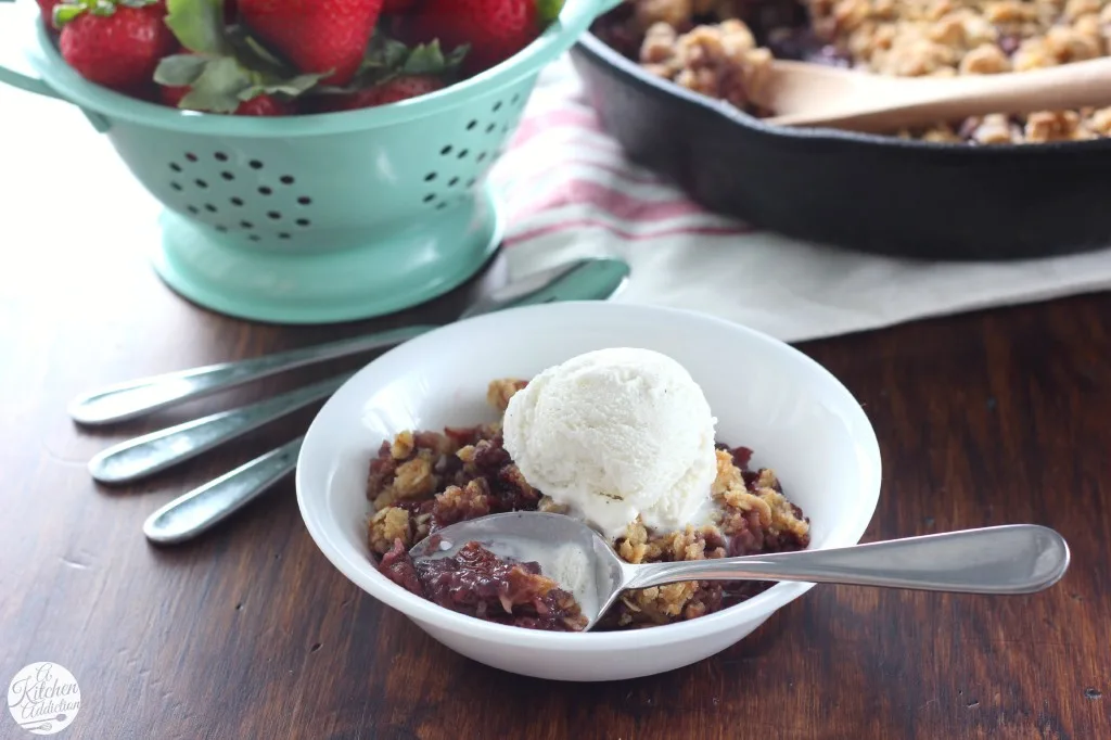 Roasted Strawberry Skillet Crumble l www.a-kitchen-addiction.com