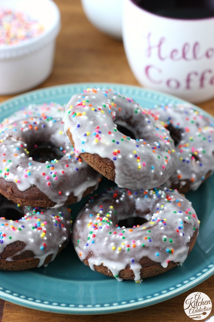 Mocha White Chocolate Chip Baked Donuts from A Kitchen Addiction