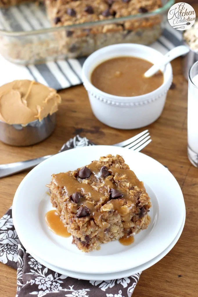 Peanut Butter Chocolate Chip Banana Bread Baked Oatmeal with Peanut Butter Syrup from @akitchenaddict