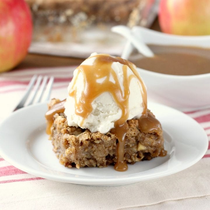 Salted Caramel Apple Oatmeal Cookie Bars l www.a-kitchen-addiction.com