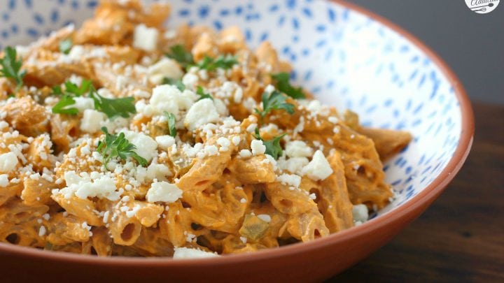Lightened Up Buffalo Chicken Penne A Kitchen Addiction