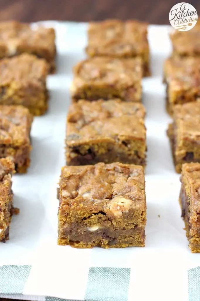 Loaded Salted Caramel Pumpkin Bars Recipe from A Kitchen Addiction