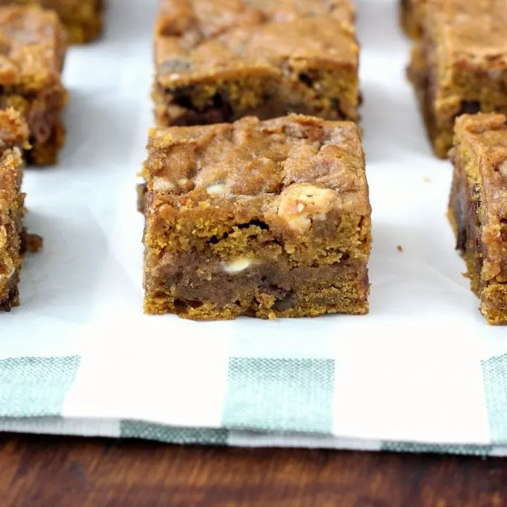 Loaded Pumpkin Blondies Recipe from A Kitchen Addiction