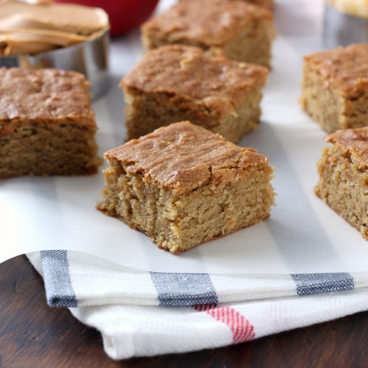Chewy Peanut Butter Apple Bars Recipe from A Kitchen Addiction