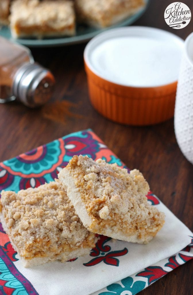 Pumpkin Snickerdoodle Cheesecake Cookie Bars Recipe from A Kitchen Addiction