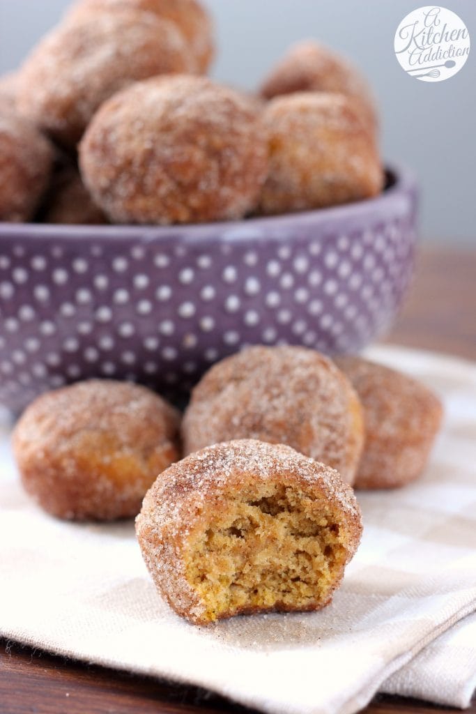 Cinnamon Sugar Pumpkin Donut Muffins Recipe from A Kitchen Addiction