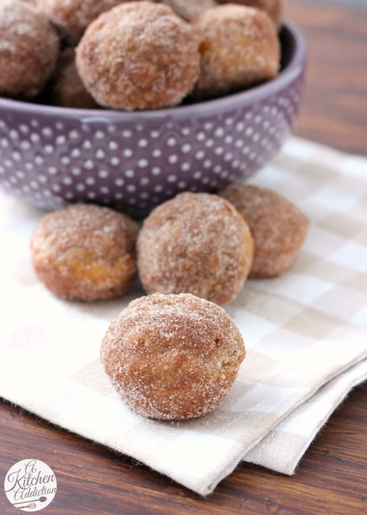 Cinnamon Sugar Pumpkin Donut Muffins Recipe from A Kitchen Addiction