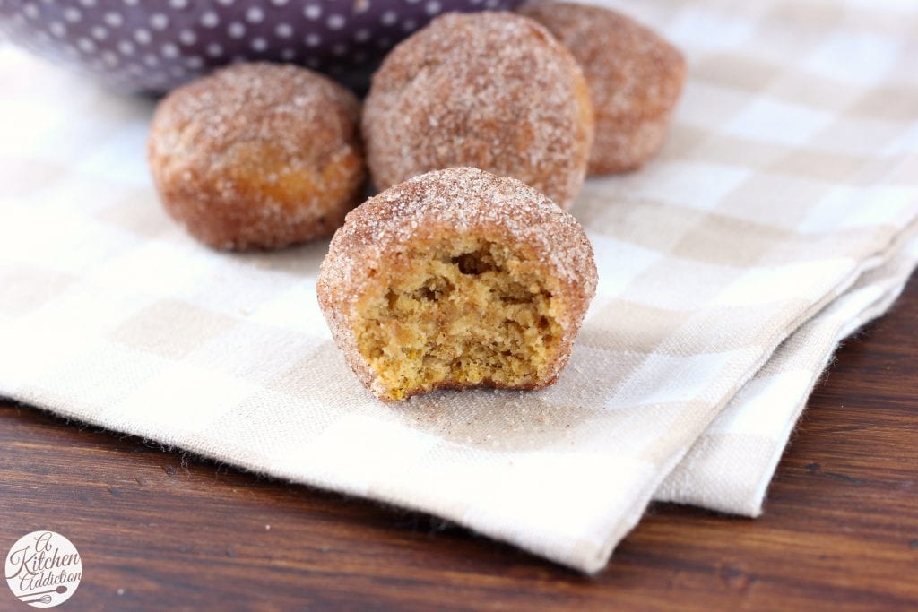 Cinnamon Sugar Pumpkin Donut Muffins Recipe from A Kitchen Addiction