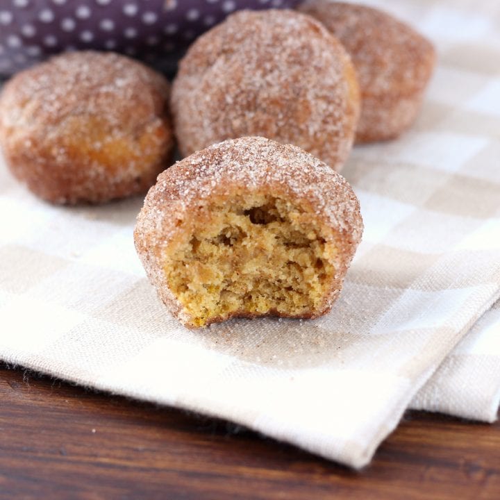 Cinnamon Sugar Pumpkin Donut Muffins Recipe from A Kitchen Addiction