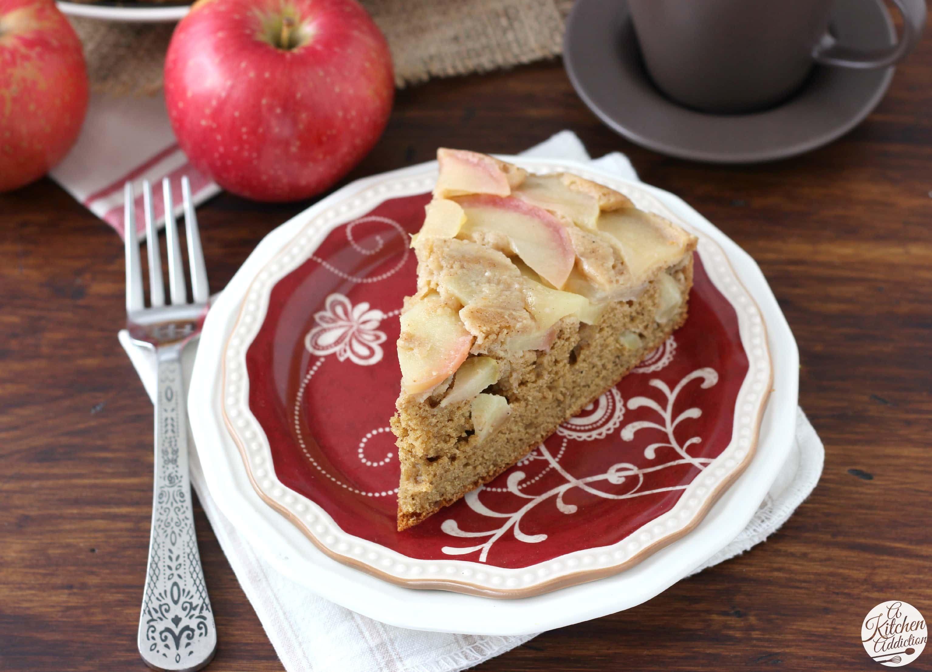 Honey Apple Upside Down Cake Recipe from A Kitchen Addiction