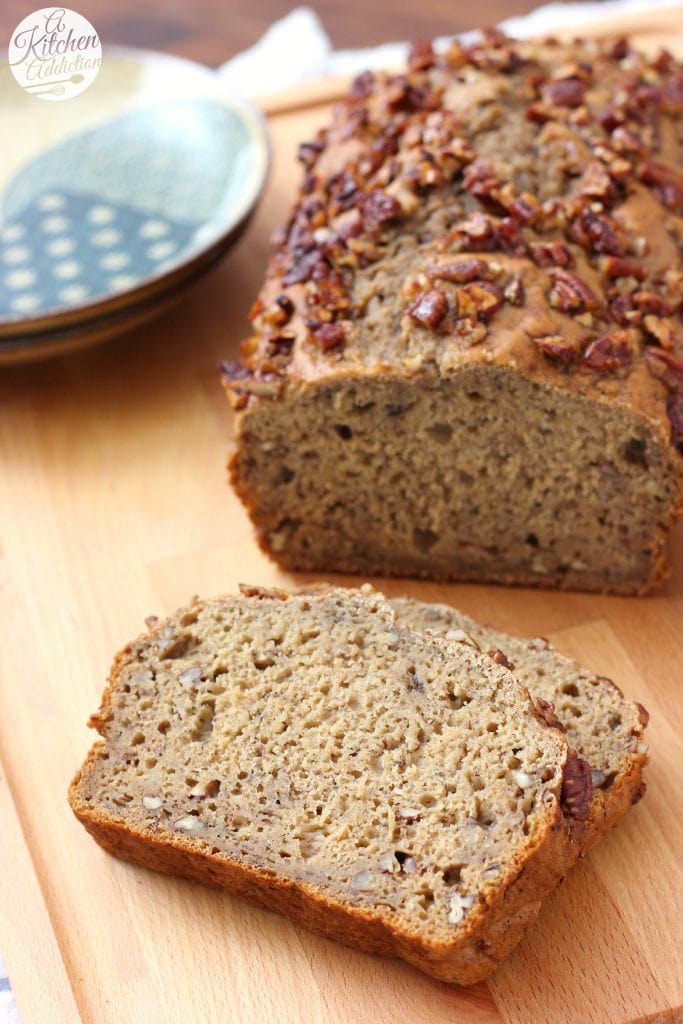 Maple Pecan Banana Quick Bread Recipe from A Kitchen Addiction