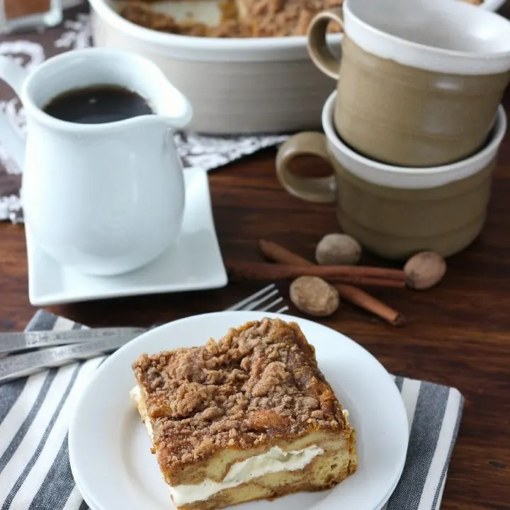 Pumpkin Cheesecake French Toast Bake Recipe from A Kitchen Addiction