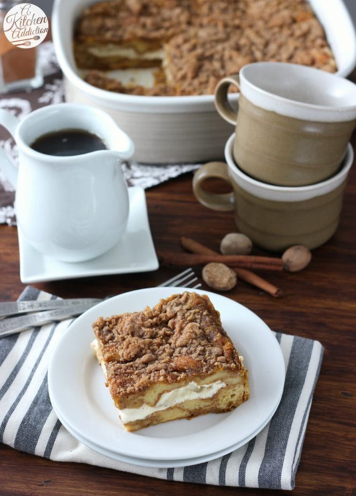 Pumpkin Cheesecake French Toast Bake Recipe from A Kitchen Addiction