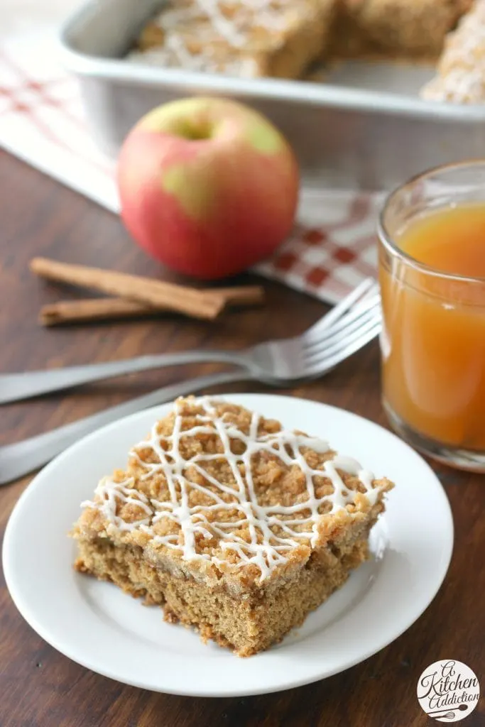 Fall Apple Cider Crumb Cake Recipe from A Kitchen Addiction