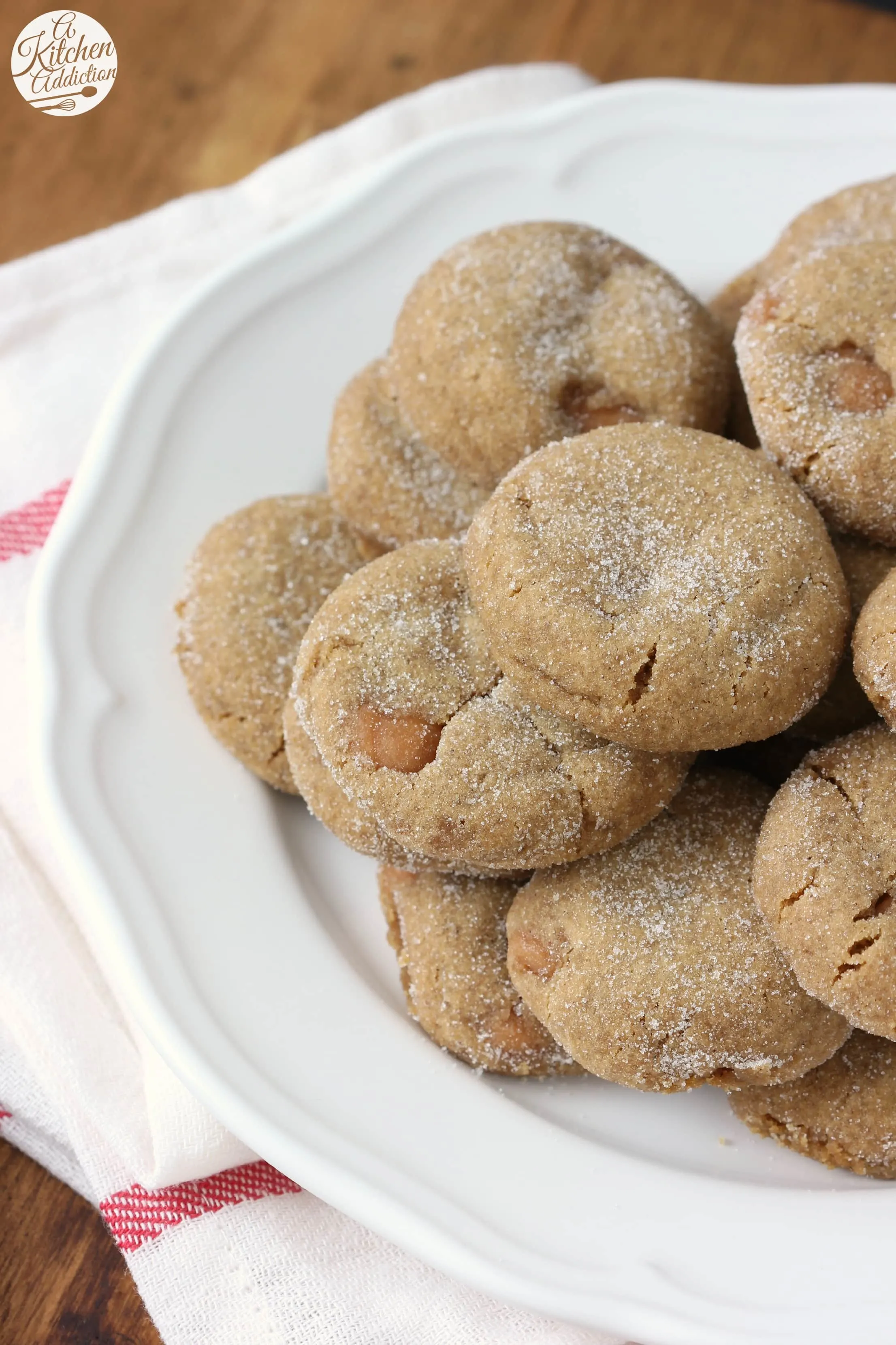 Soft Baked Ginger Cookies with Caramel Bits Recipe from A Kitchen Addiction