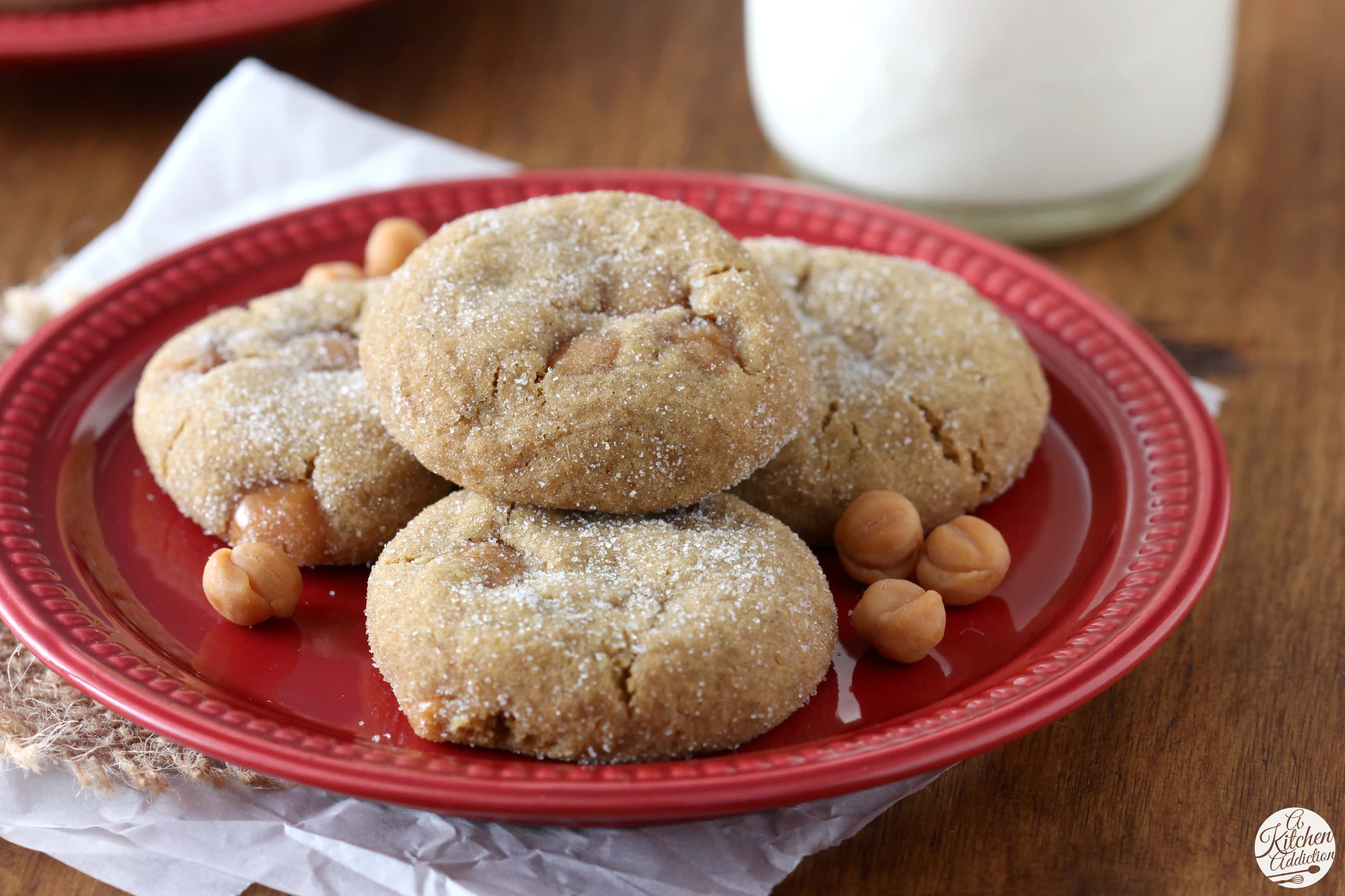 Soft Baked Caramel Ginger Cookies Recipe from A Kitchen Addiction