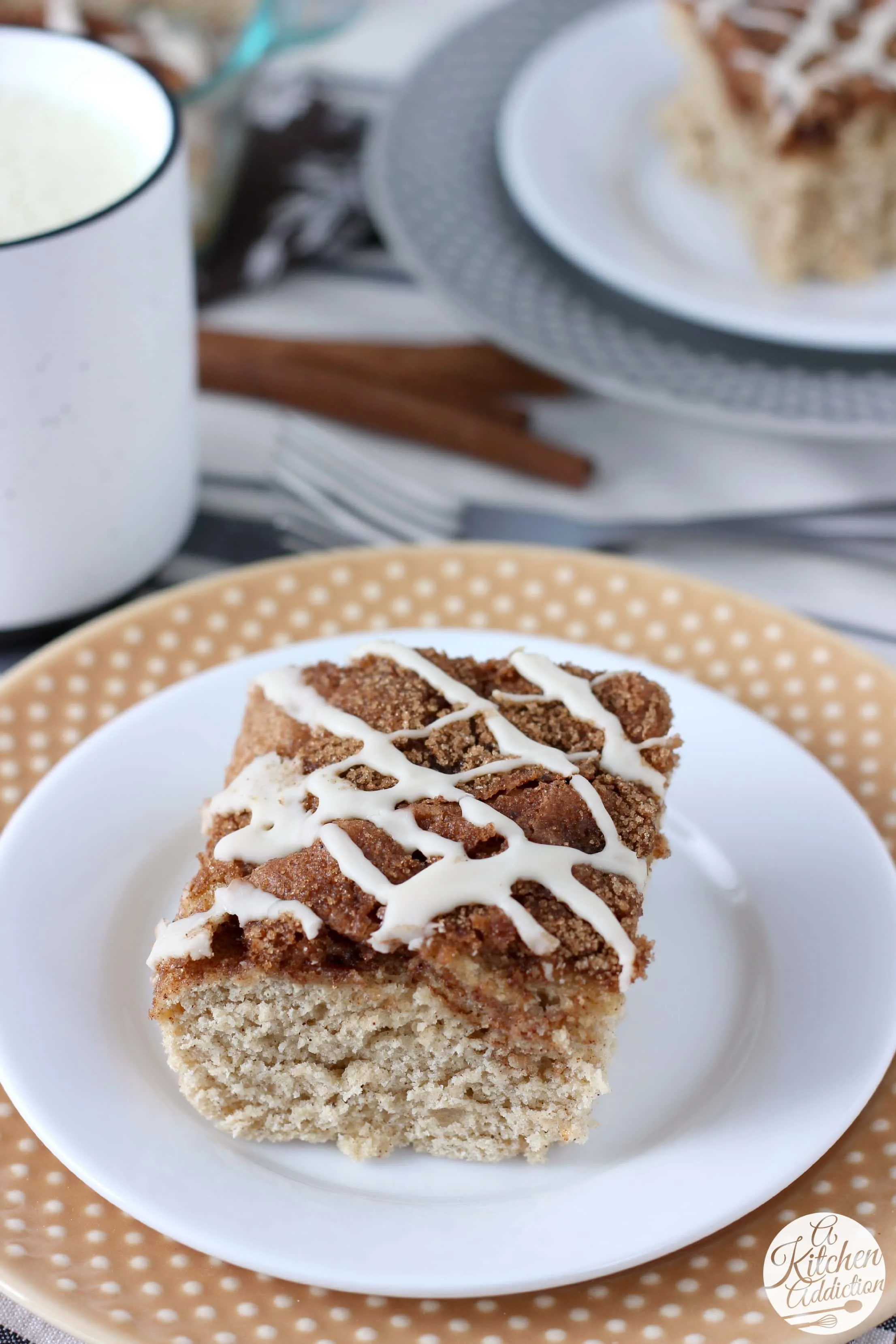 Dairy Free Eggnog Cinnamon Swirl Cake Recipe from A Kitchen Addiction