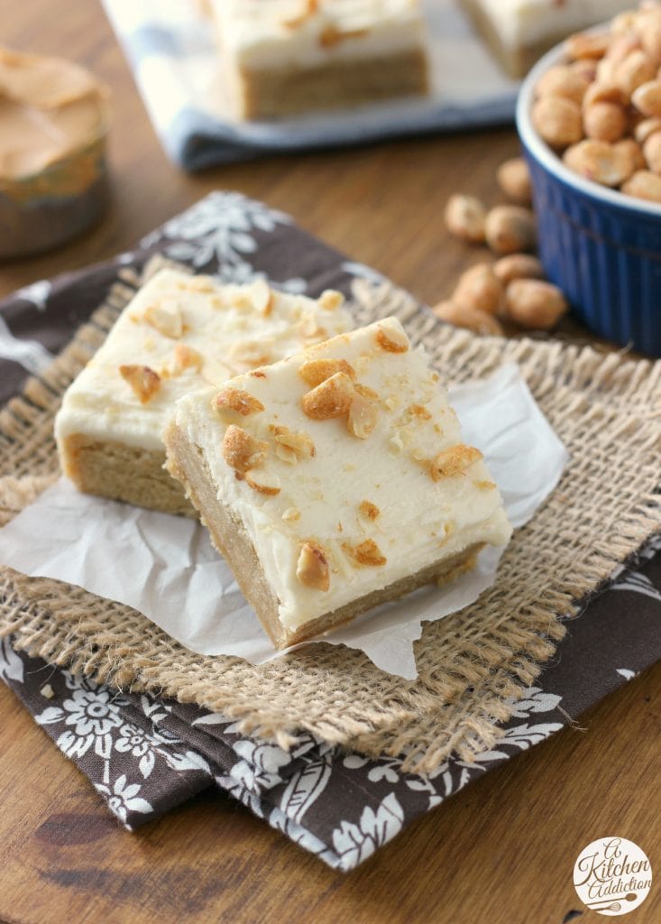 Frosted Maple Peanut Butter Bars from A Kitchen Addiction