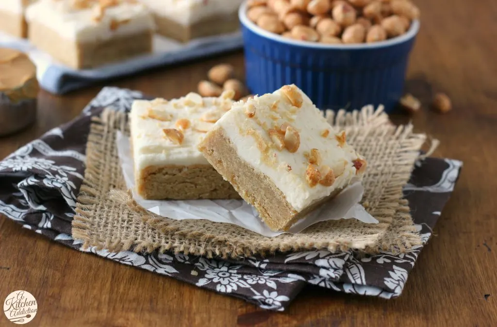 Frosted Maple Peanut Butter Bars Recipe from A Kitchen Addiction