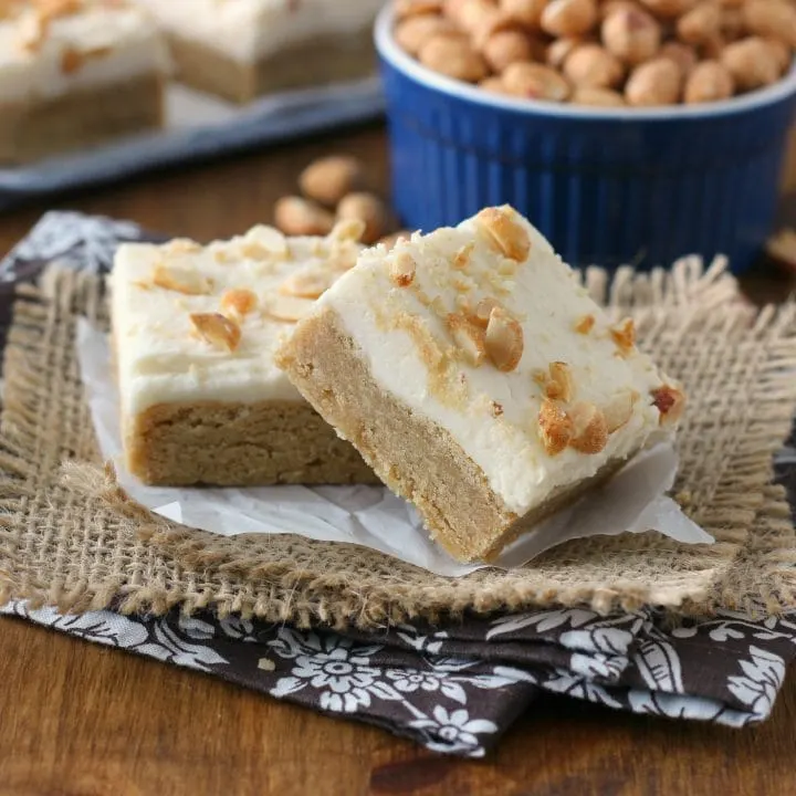 Frosted Maple Peanut Butter Bars Recipe from A Kitchen Addiction