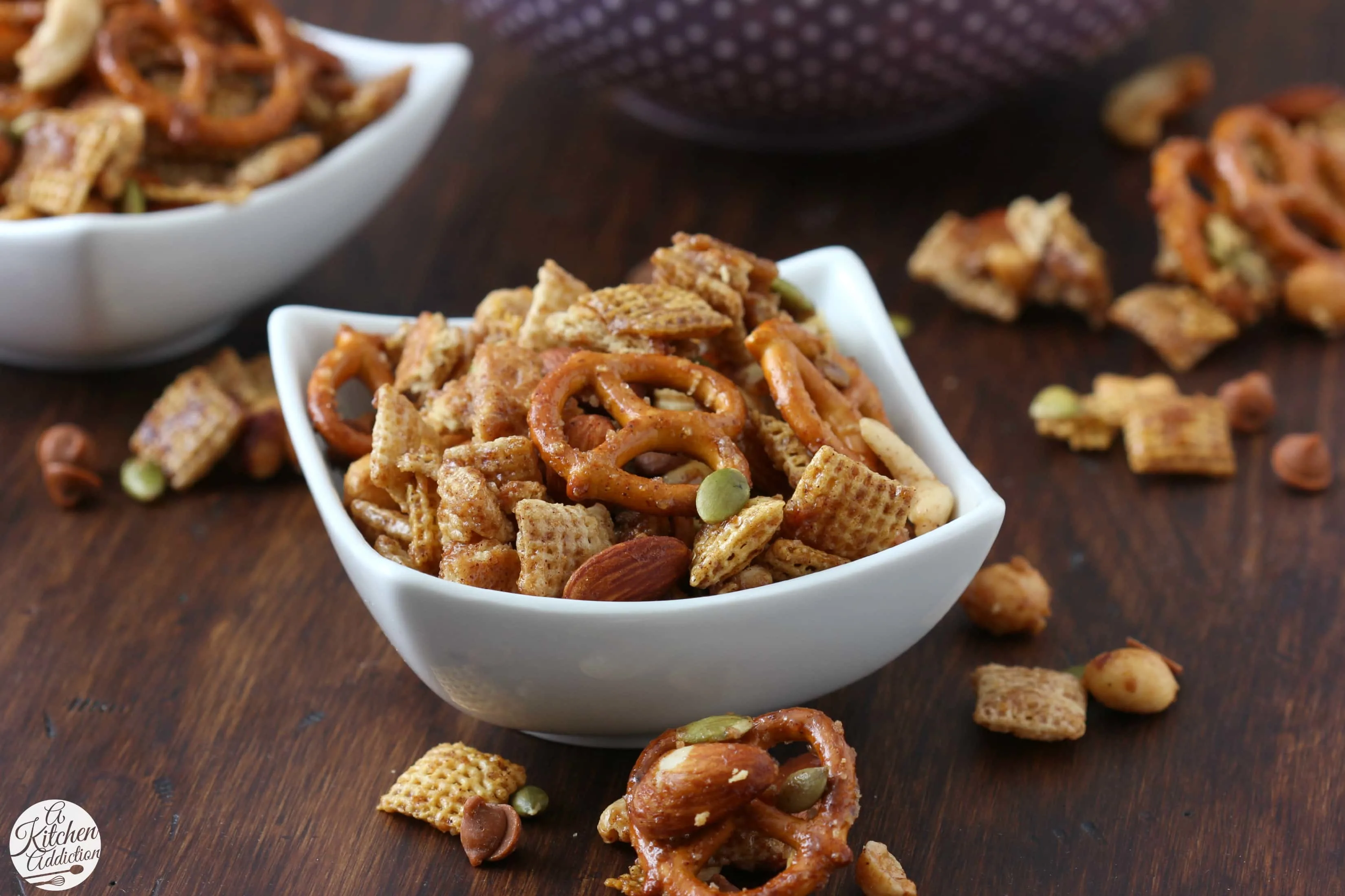 Crock Pot Cinnamon Maple Chex Mix Recipe from A Kitchen Addiction