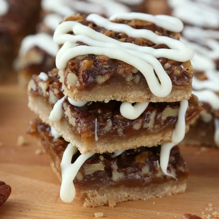 Easy Spiced Honey Pecan Pie Bars Recipe from A Kitchen Addiction