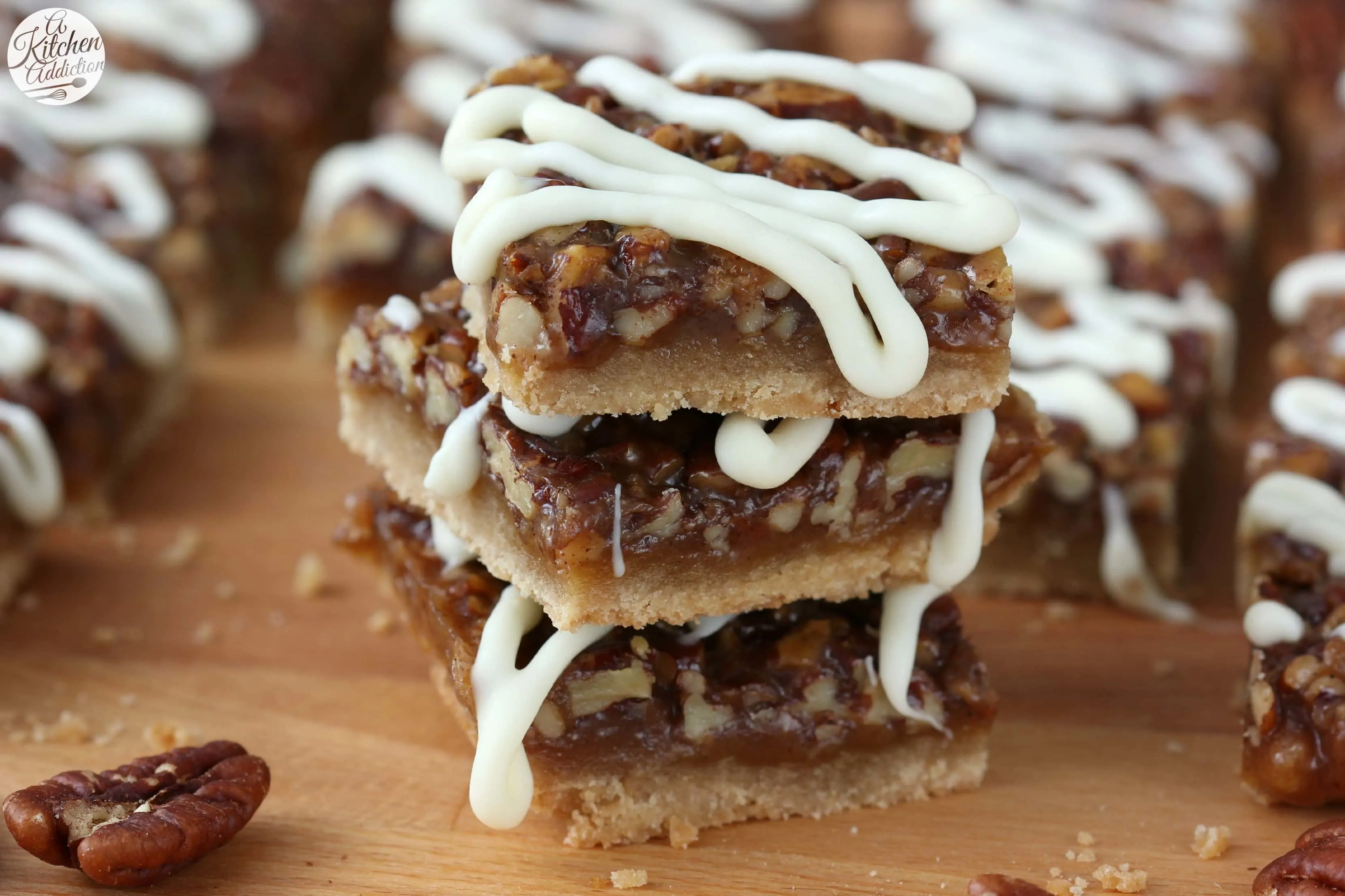 Easy Spiced Honey Pecan Pie Bars Recipe from A Kitchen Addiction