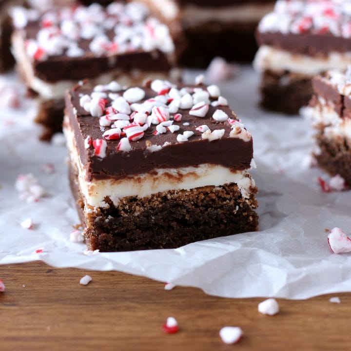 Peppermint Cream Brownies Recipe from A Kitchen Addiction