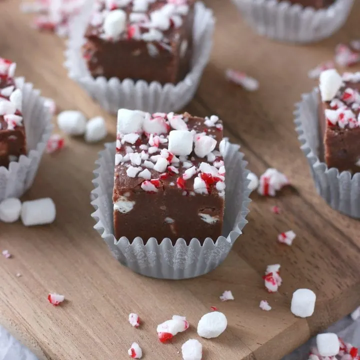 Quick and Easy Peppermint Hot Chocolate Fudge Recipe from A Kitchen Addiction