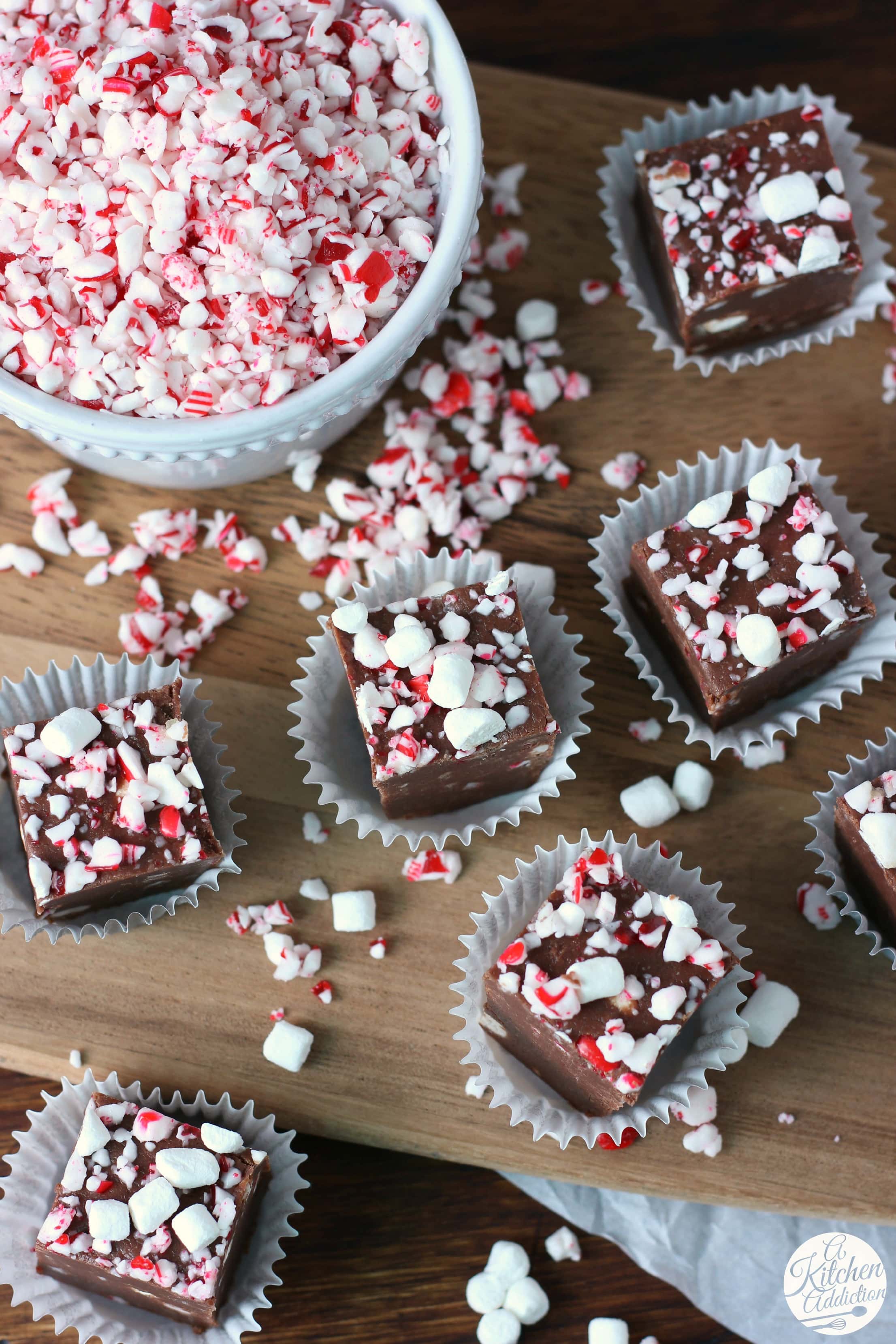 Quick and Easy Peppermint Hot Chocolate Fudge Recipe from A Kitchen Addiction