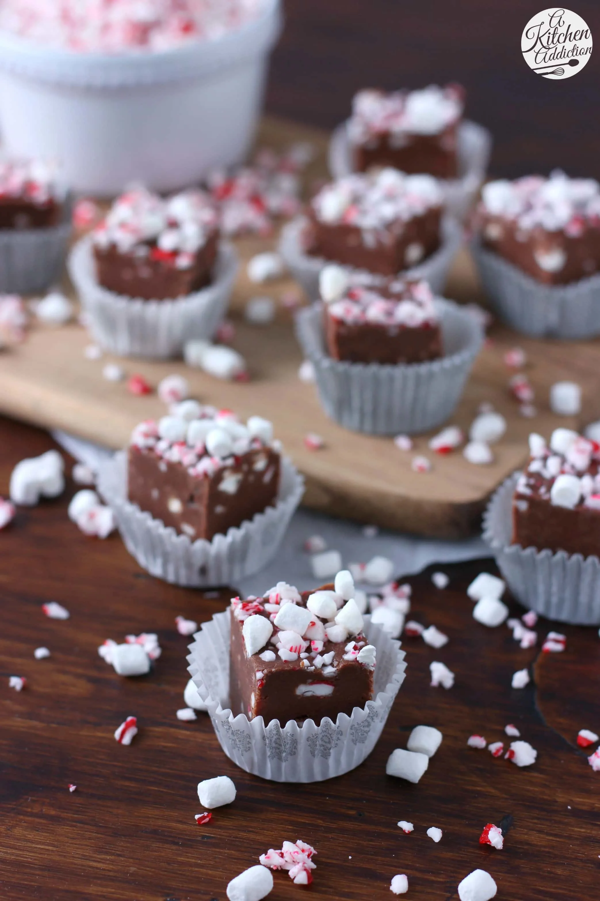 Easy Peppermint Hot Chocolate Fudge Recipe from A Kitchen Addiction