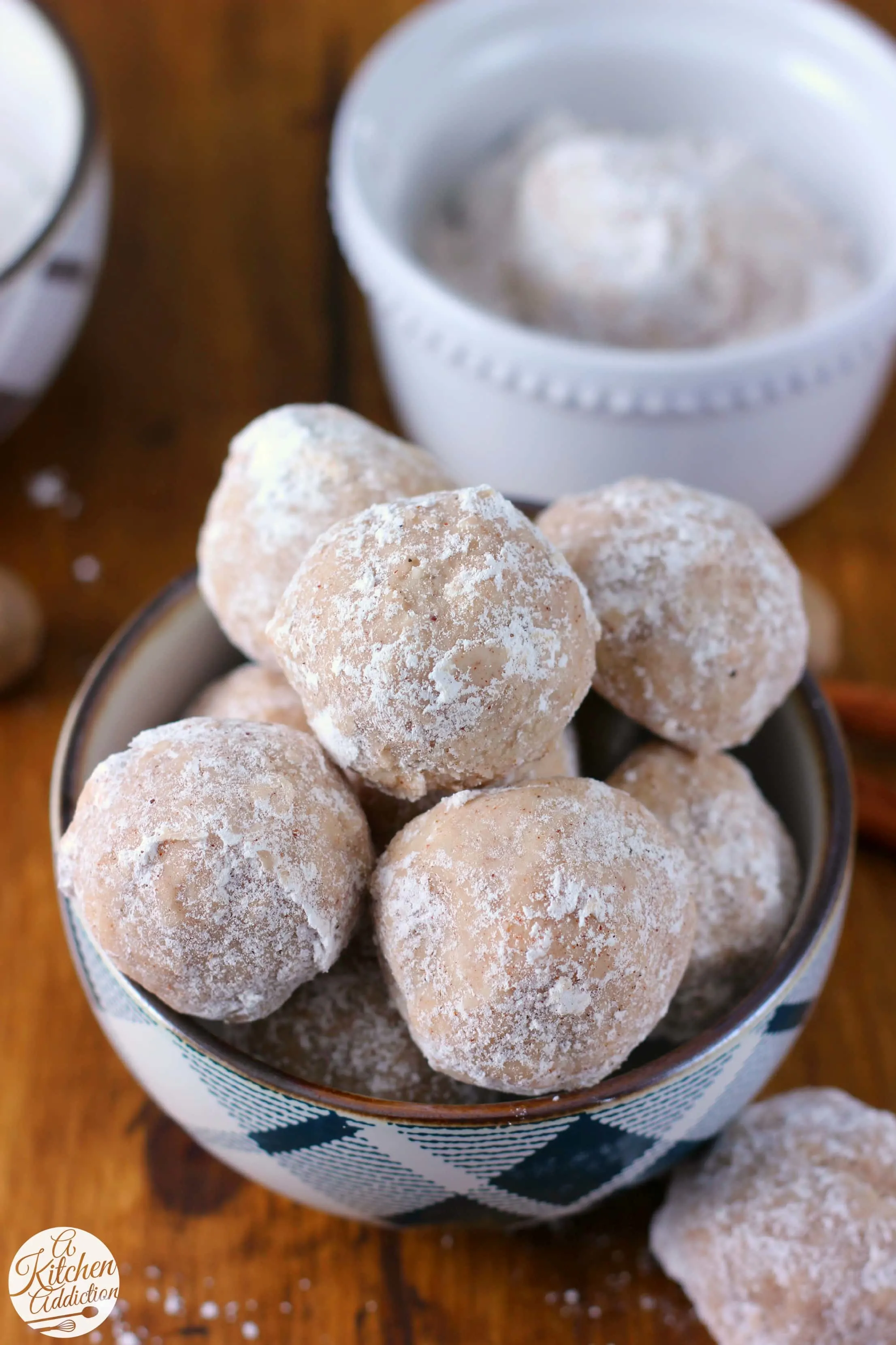 Spiced Eggnog Snowball Cookies Recipe from A Kitchen Addiction