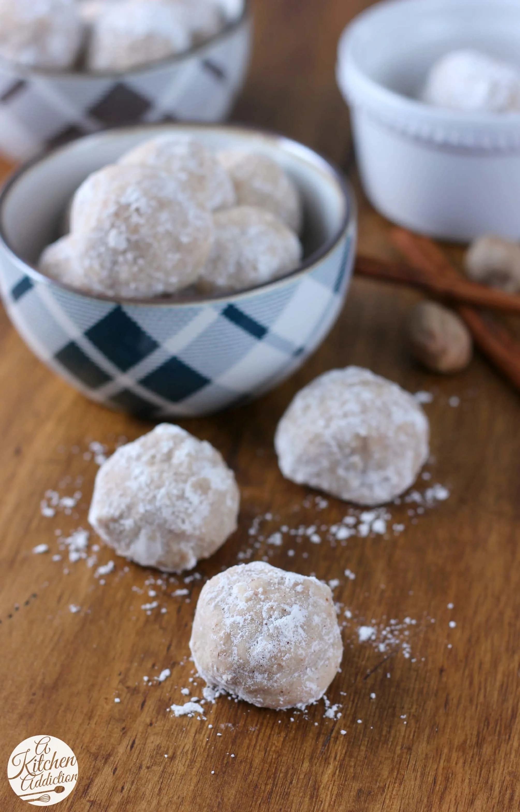 Spiced Eggnog Snowball Cookies Recipe from A Kitchen Addiction