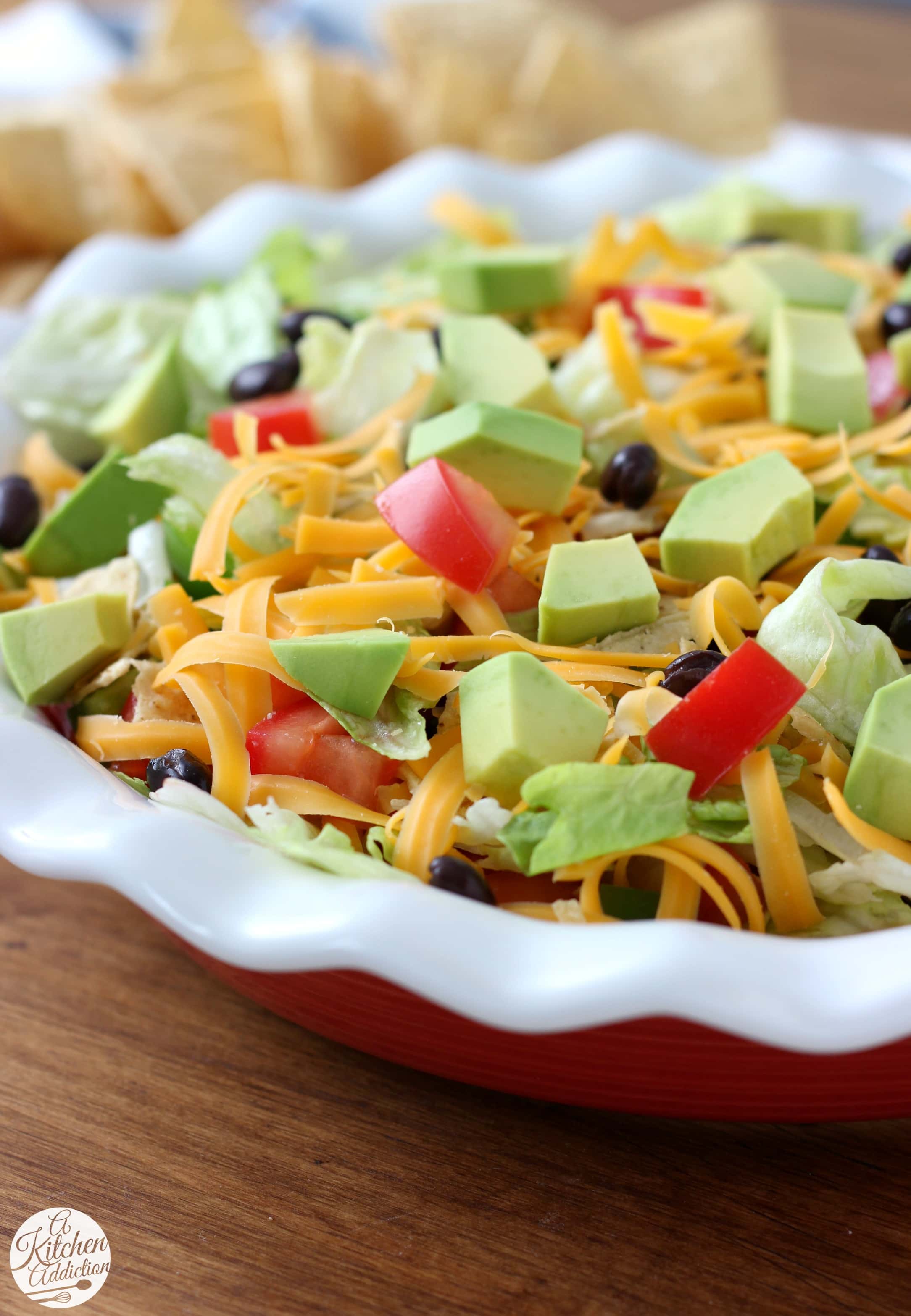 Lightened Up Ranch Taco Dip Recipe from A Kitchen Addiction
