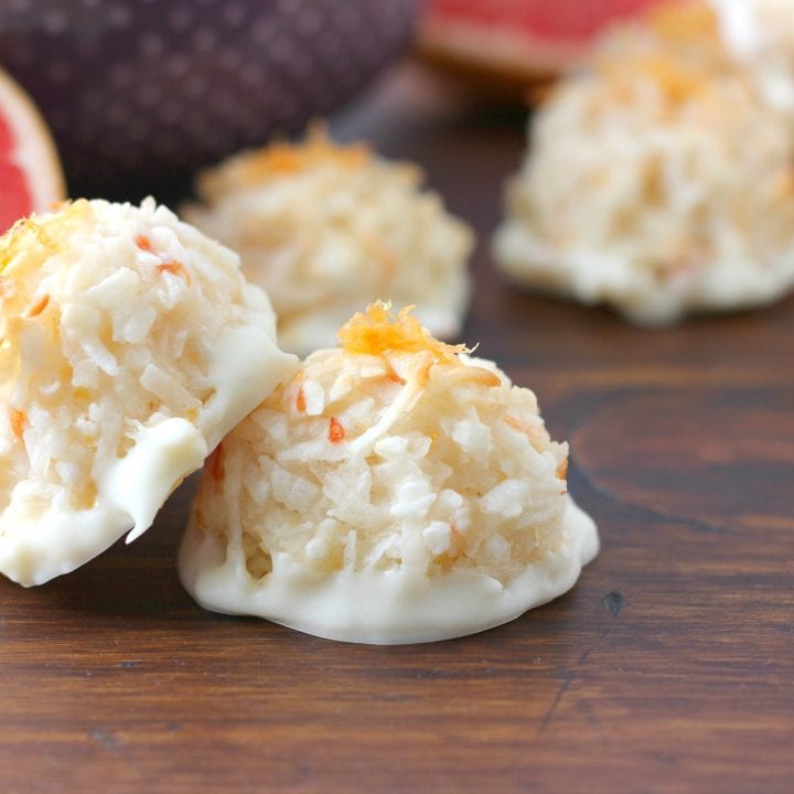 Coconut Grapefruit Macarons Recipe from A Kitchen Addiction