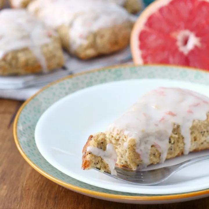 Glazed Grapefruit Poppyseed Scones Recipe