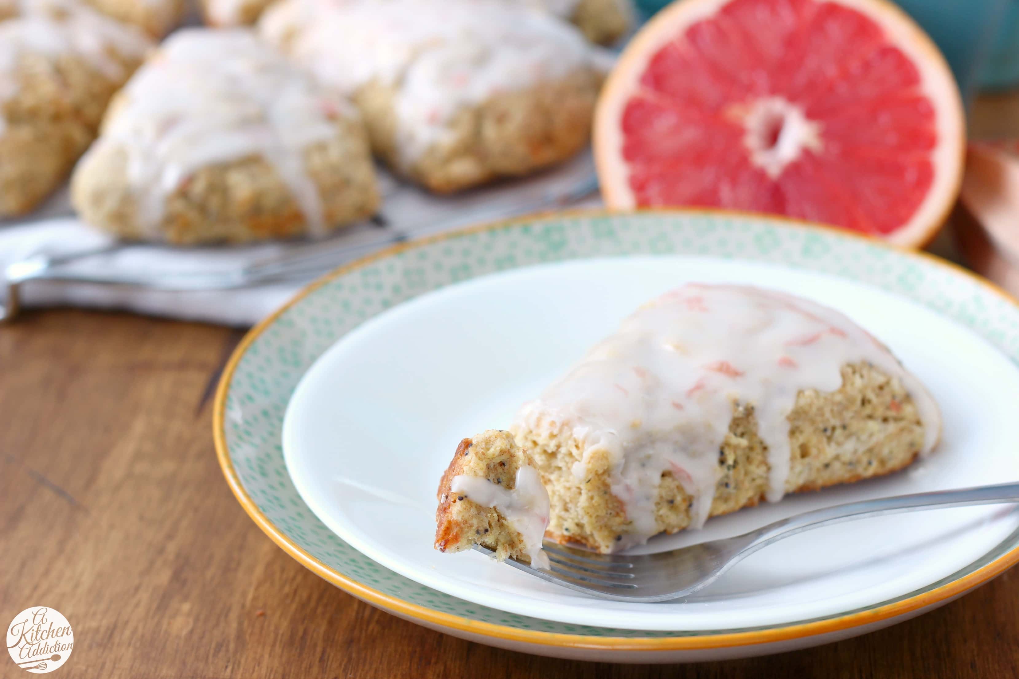 Glazed Grapefruit Poppyseed Scones Recipe