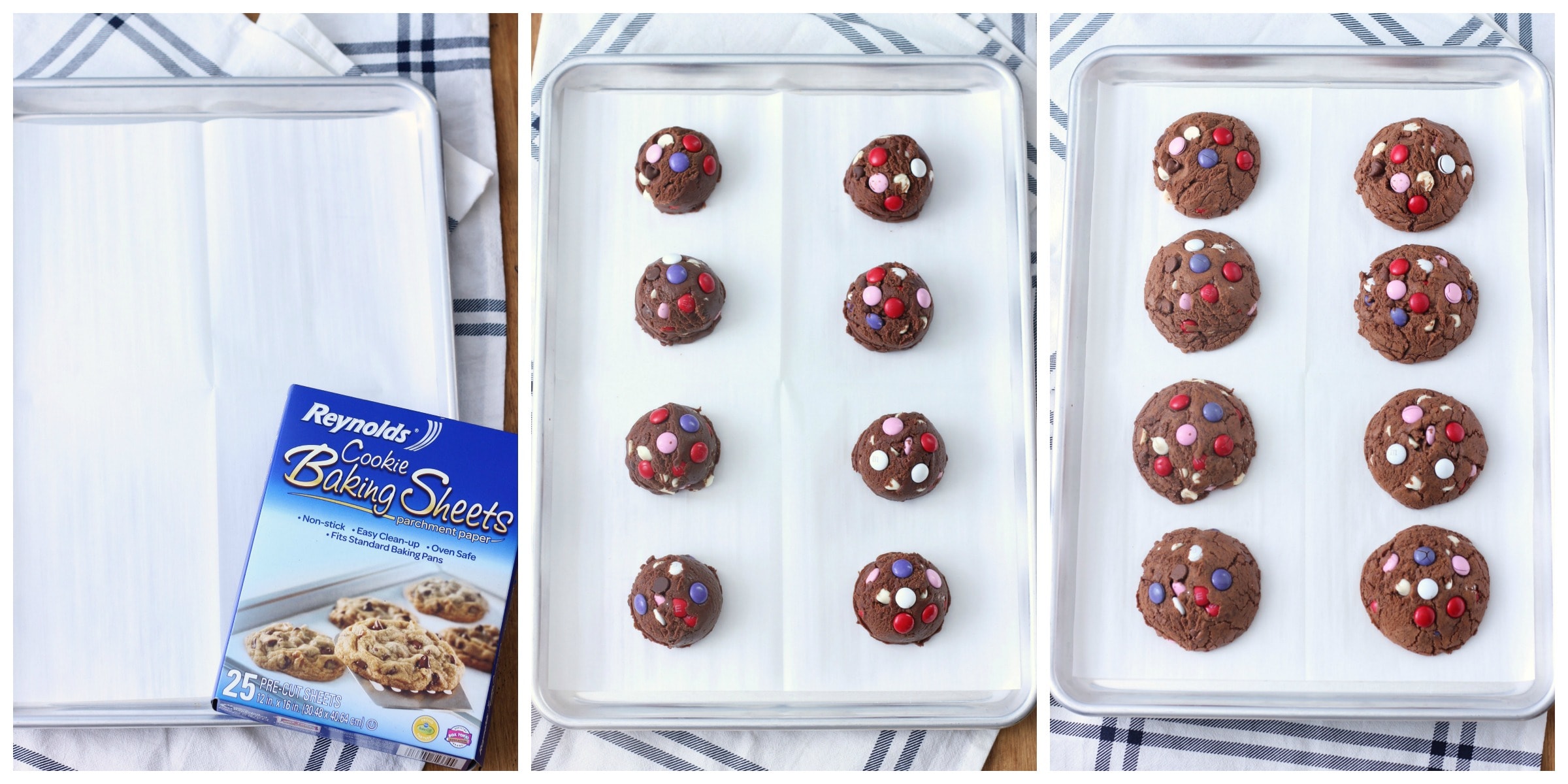 Reynolds cookie baking sheets are pre-cut parchment paper that fit