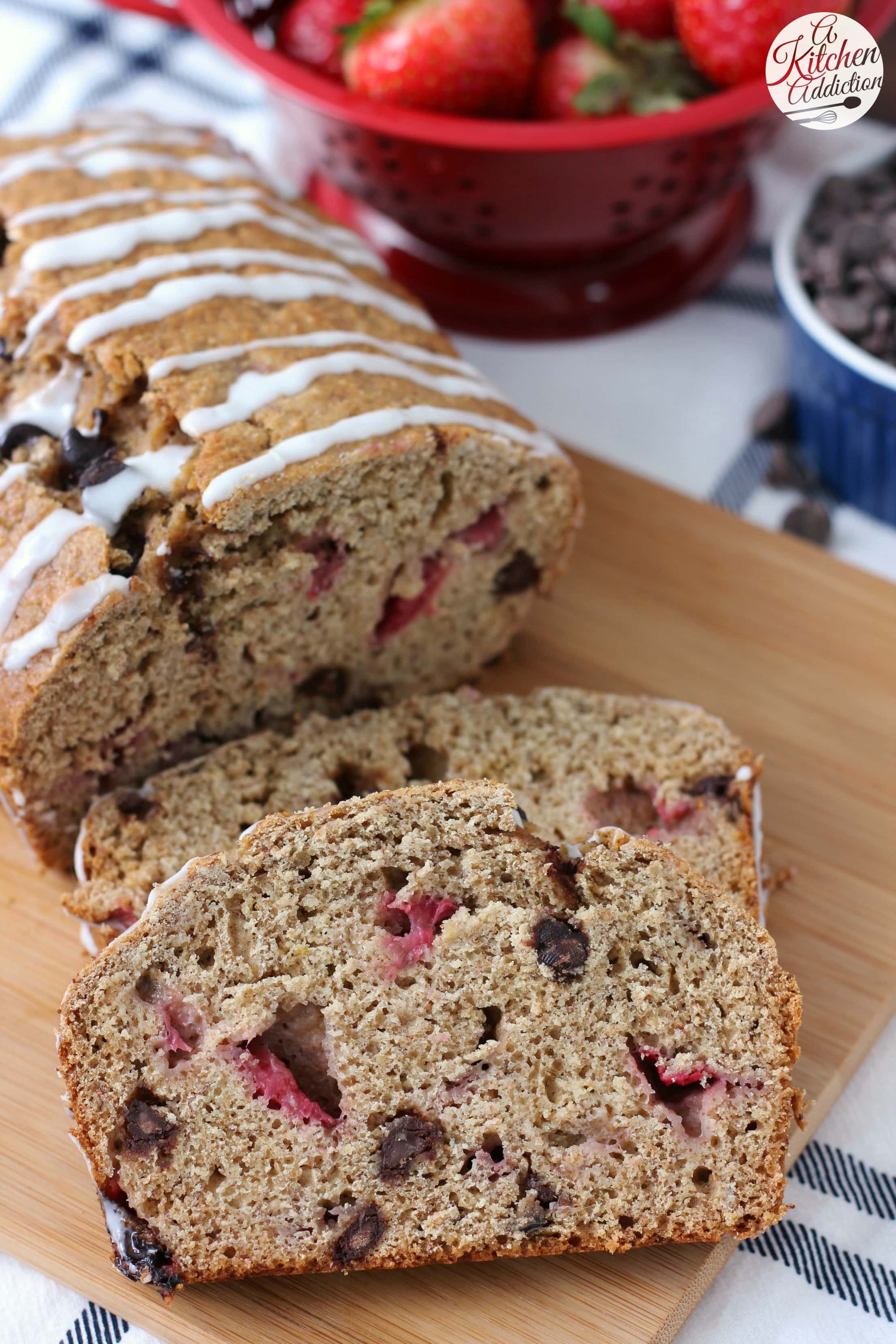 Strawberry Chocolate Chip Graham Banana Bread Recipe from A Kitchen Addiction