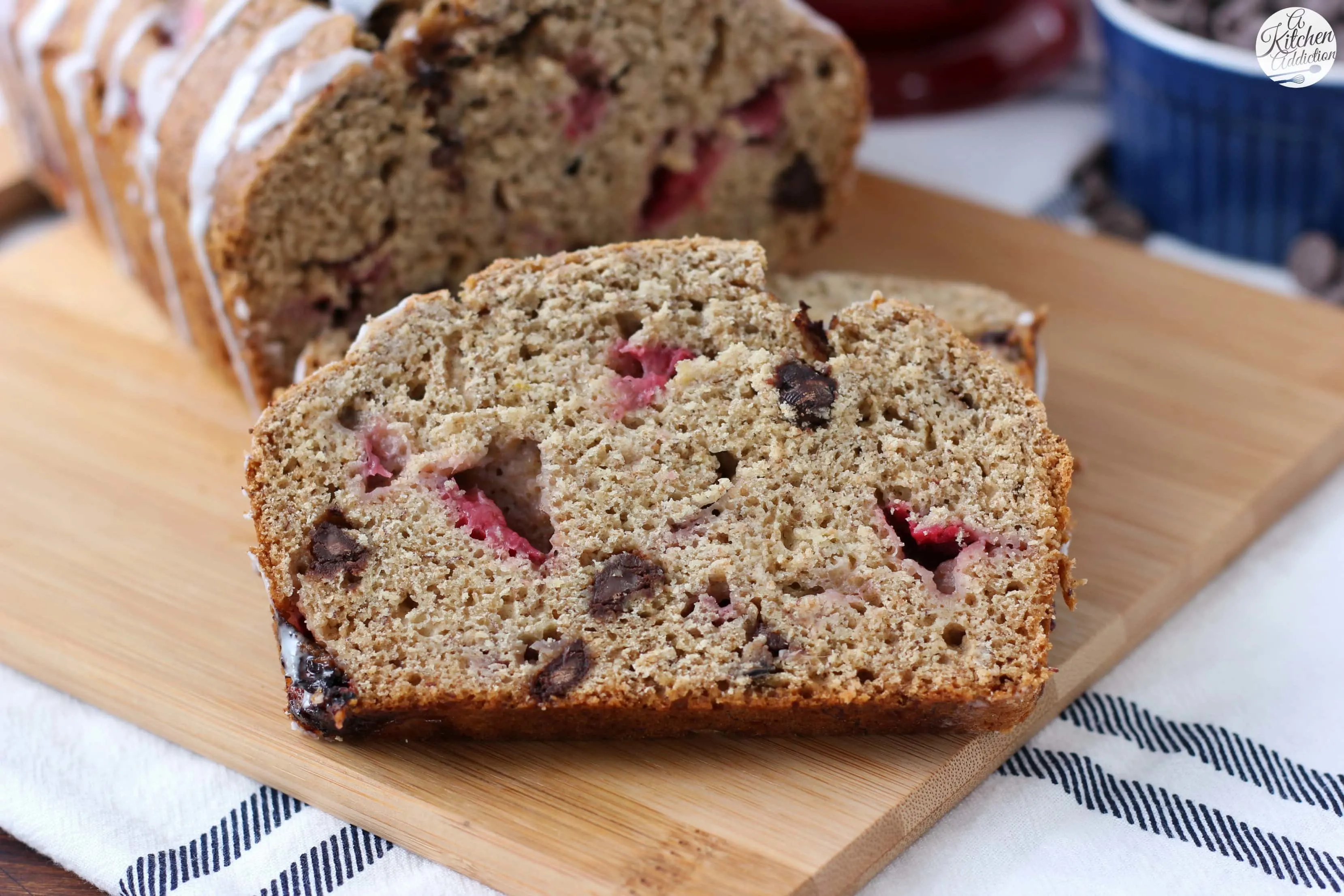 Strawberry Chocolate Chip Graham Banana Bread Recipe from A Kitchen Addiction