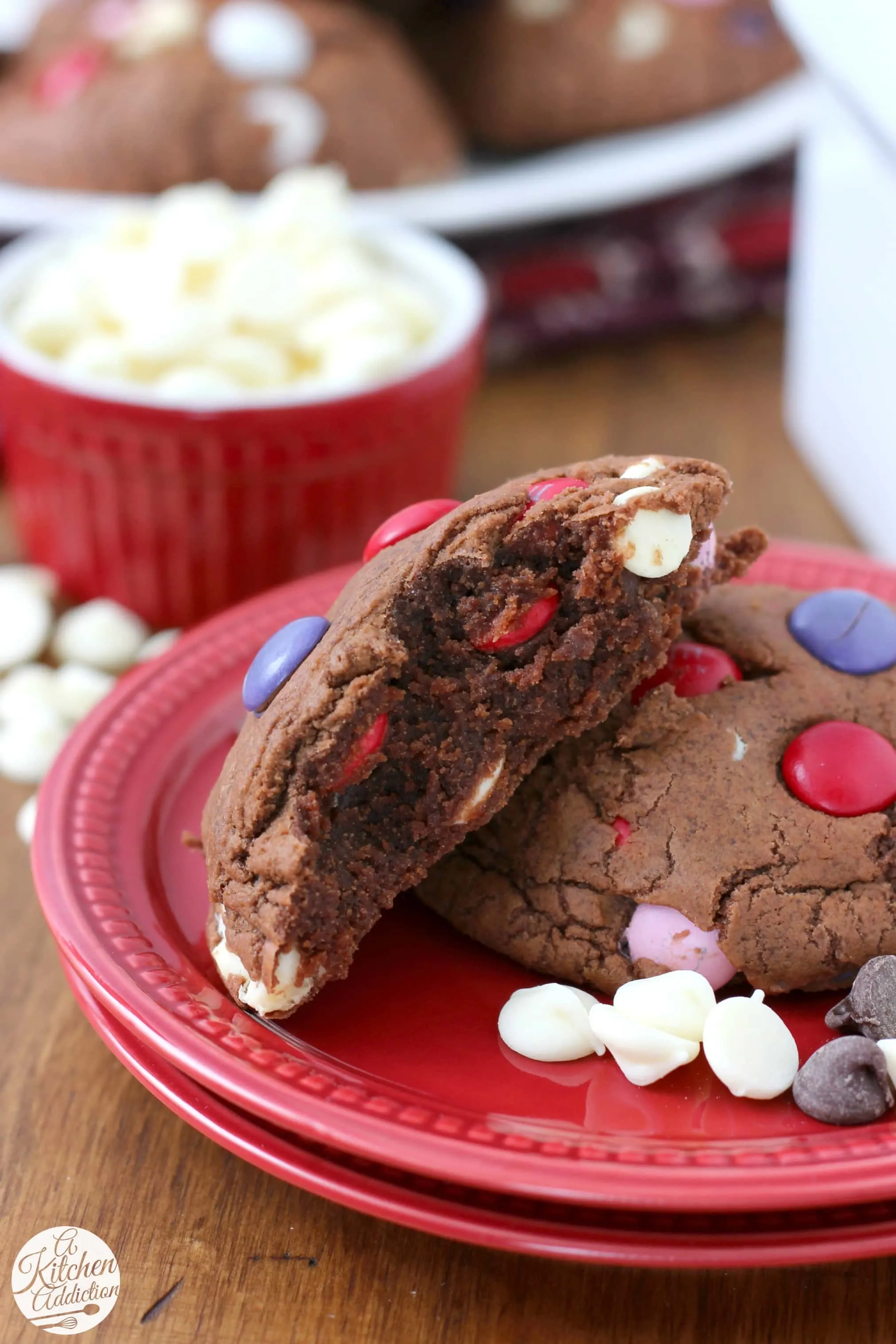 Giant Triple Chocolate Fudge Cookies Recipe from A Kitchen Addiction