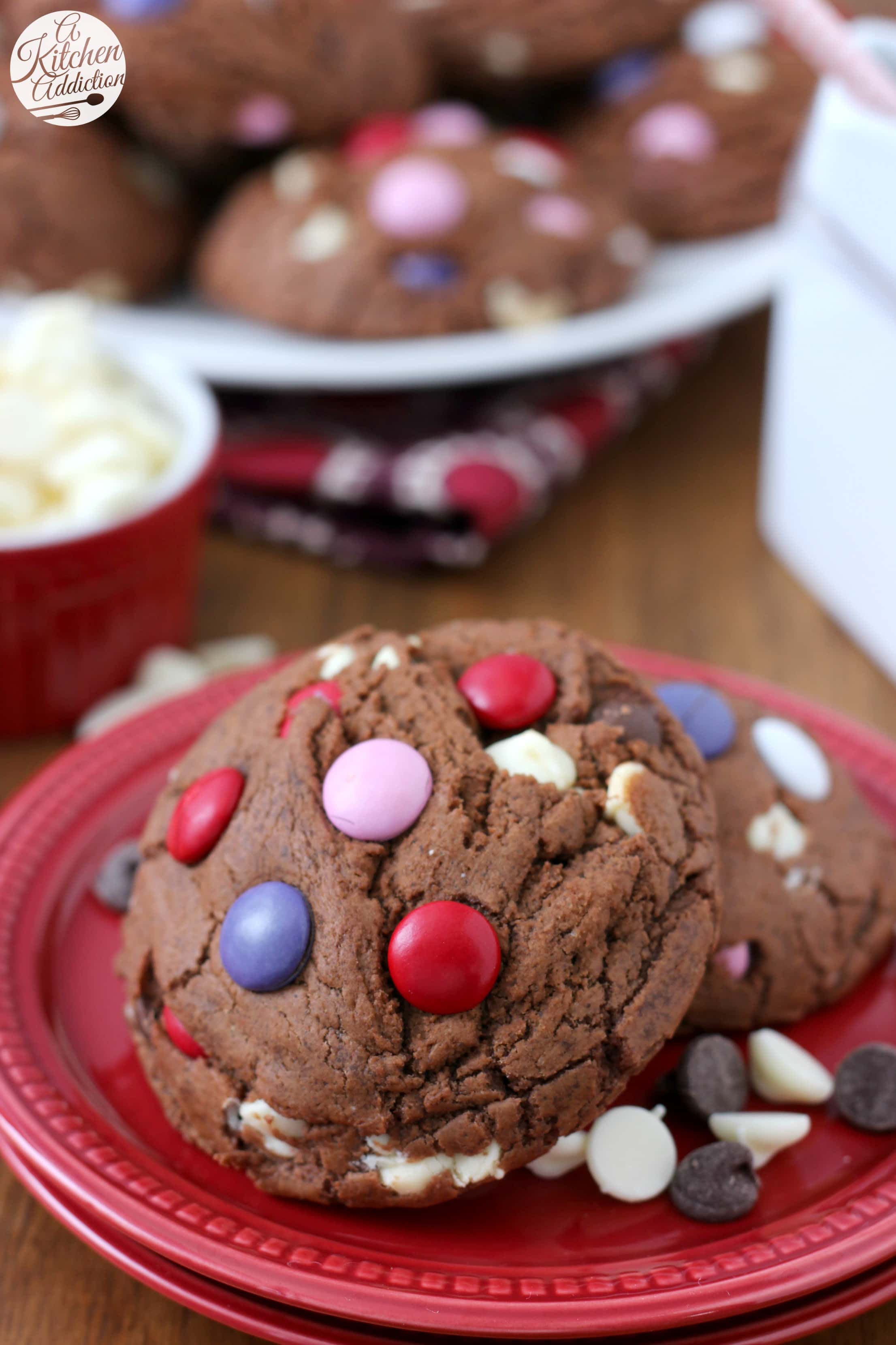 Giant Triple Chocolate Fudge Cookies Recipe from A Kitchen Addiction