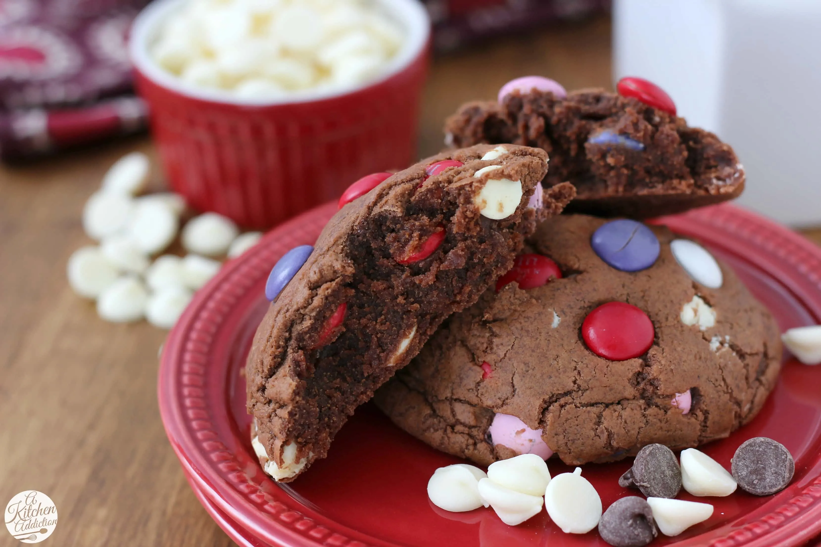 Giant Triple Chocolate Fudge Cookies Recipe from A Kitchen Addiction