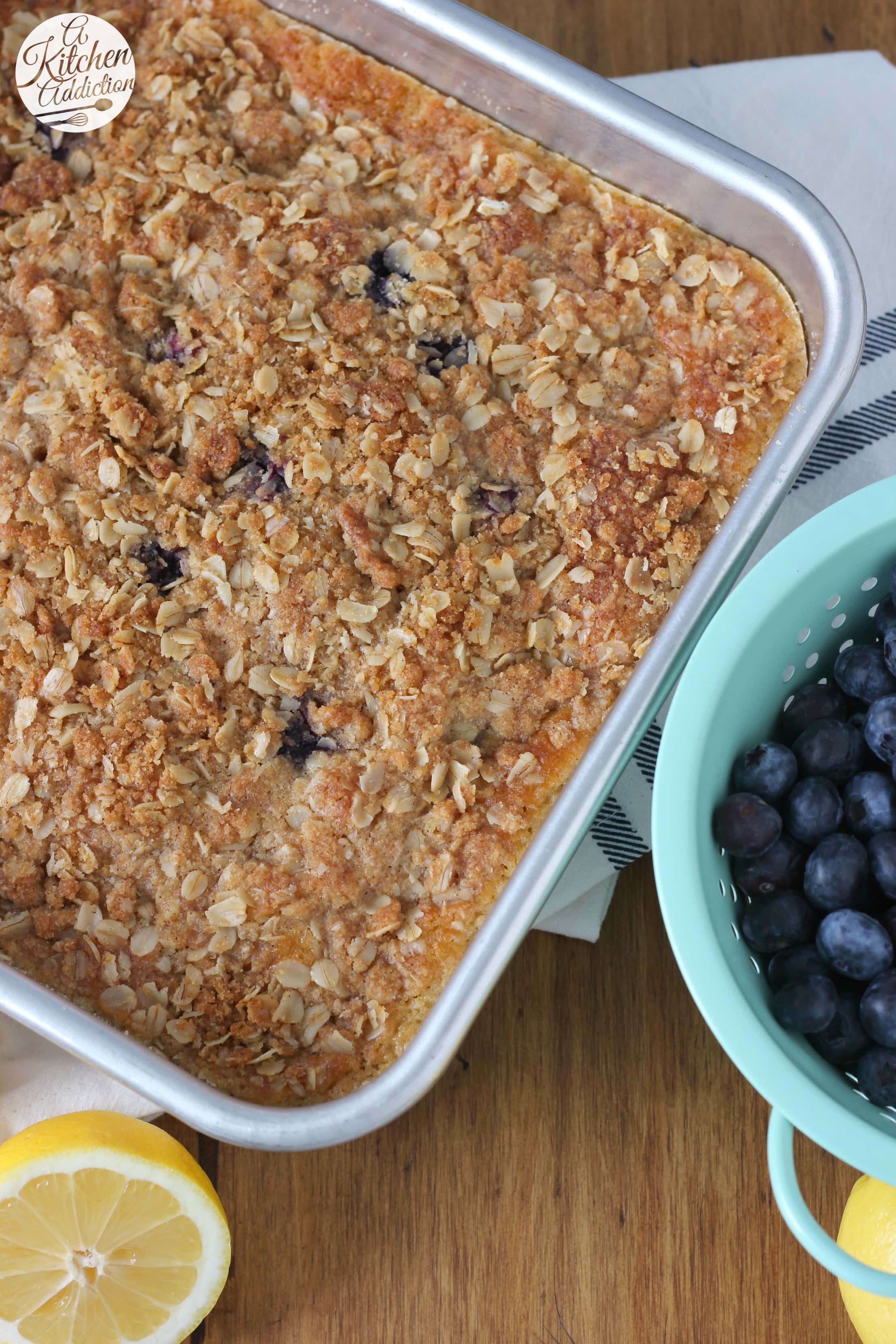 Easy Gluten Free Blueberry Lemon Coffee Cake Recipe from A Kitchen Addiction